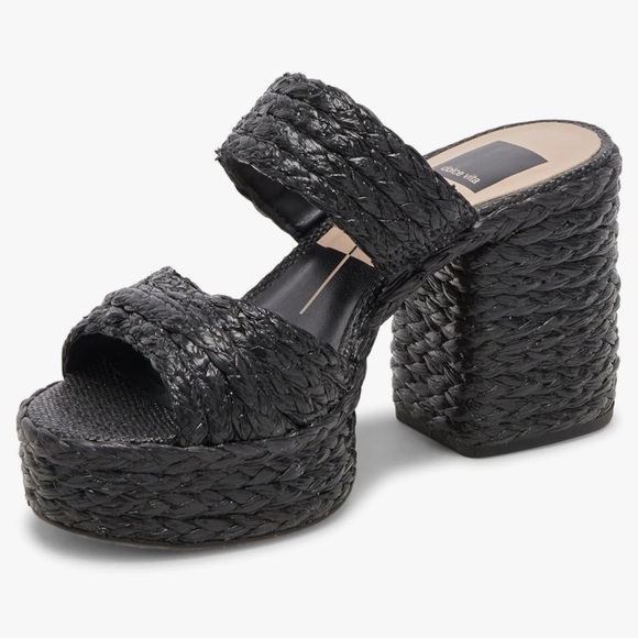 Dolce Vita Shoes - NWOT - Dolce Vita Women's Latoya Heeled Sandal, Black Raffia, Size 9 😍🖤😍🖤